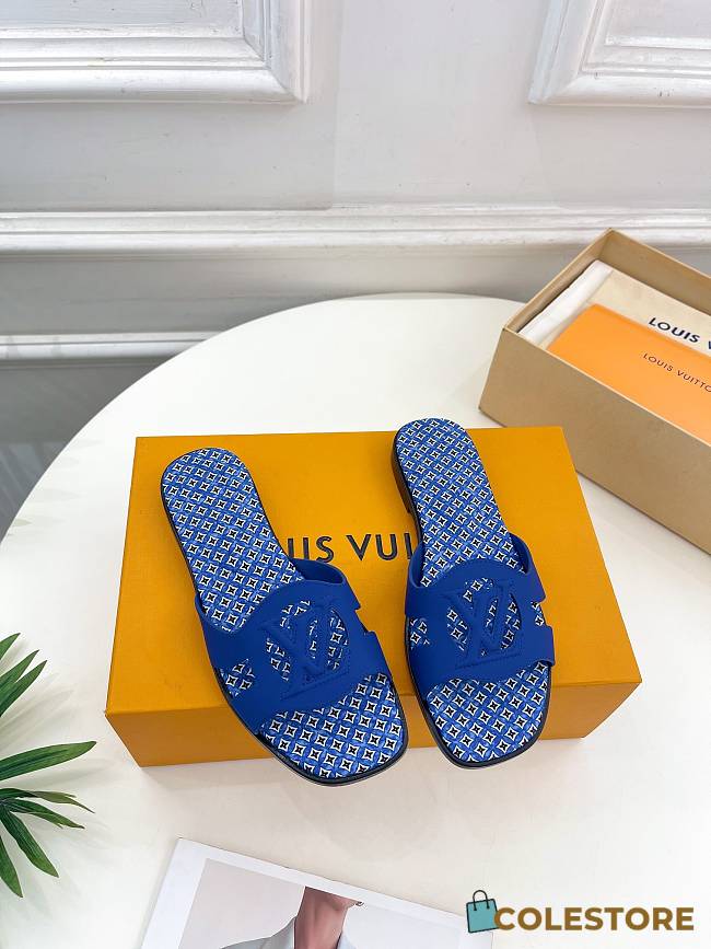 Louis Vuitton Isola Flat Slipper Blue Size 35-44cm - 1