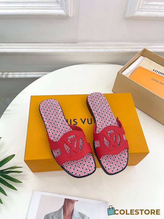 Louis Vuitton By The Pool Isola Fllat Slipper Red - 1