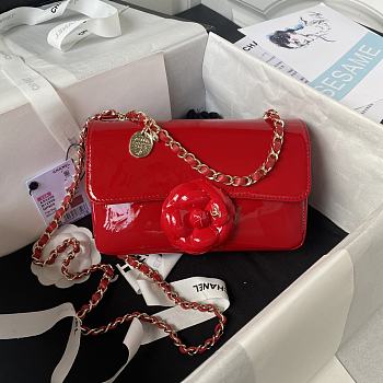 	 Chanel Fall 2023 Camellia Red Size 20cm
