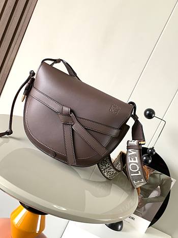 Loewe Women's Gate Leather Dark Brown Bag Size 28x19x14cm