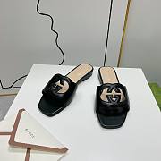 Gucci Women's Interlocking G Cutout Leather Sandals Black Size 35-41cm - 4