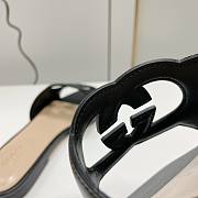 Gucci Women's Interlocking G Cutout Leather Sandals Black Size 35-41cm - 5