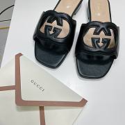 Gucci Women's Interlocking G Cutout Leather Sandals Black Size 35-41cm - 6
