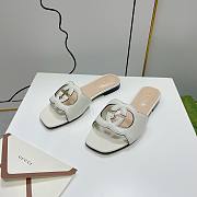 	 Gucci Women's Interlocking G Cutout Leather Sandals White Size 35-41cm - 6