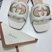 	 Gucci Women's Interlocking G Cutout Leather Sandals White Size 35-41cm - 3