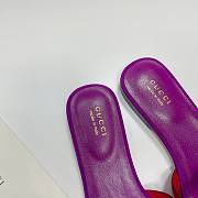 	 Gucci Women's Interlocking G Cutout Leather Sandals Red/ Purple Size 35-41cm - 2