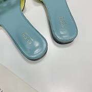 	 Gucci Women's Interlocking G Cutout Leather Sandals Yellow/ Light Blue Size 35-41cm  - 6