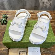 Gucci Women's Horsebit Flatform Sandal White Size 35-39 - 1