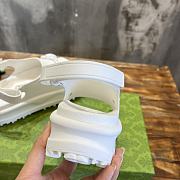 Gucci Women's Horsebit Flatform Sandal White Size 35-39 - 5