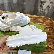 Gucci Women's Horsebit Flatform Sandal White Size 35-39 - 3