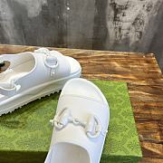 Gucci Women's Horsebit Flatform Sandal White Size 35-39 - 2