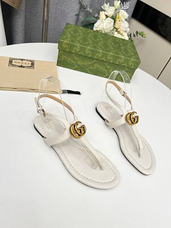  Gucci Women's Double G Thong Sandal White Size 35-43cm