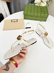  Gucci Women's Double G Thong Sandal White Size 35-43cm - 6