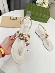  Gucci Women's Double G Thong Sandal White Size 35-43cm - 5