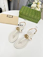  Gucci Women's Double G Thong Sandal White Size 35-43cm - 2