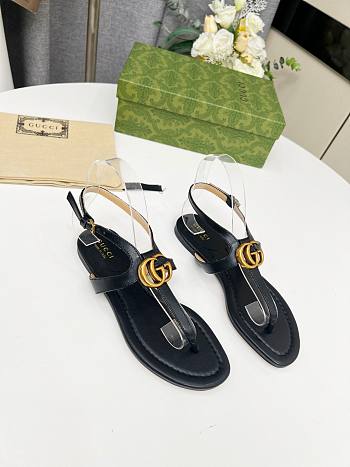 	 Gucci Women's Double G Thong Sandal Black Size 35-43cm
