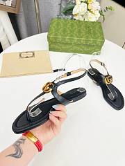 	 Gucci Women's Double G Thong Sandal Black Size 35-43cm - 6