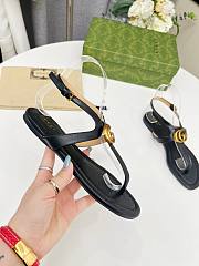 	 Gucci Women's Double G Thong Sandal Black Size 35-43cm - 5