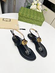	 Gucci Women's Double G Thong Sandal Black Size 35-43cm - 4