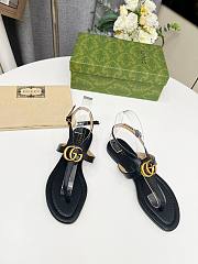 	 Gucci Women's Double G Thong Sandal Black Size 35-43cm - 2