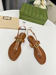 	 Gucci Women's Double G Thong Sandal Brown Size 35-43cm - 6