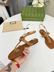 	 Gucci Women's Double G Thong Sandal Brown Size 35-43cm - 5