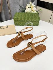 	 Gucci Women's Double G Thong Sandal Brown Size 35-43cm - 3