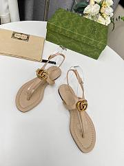	 Gucci Women's Double G Thong Sandal Beige Size 35-43cm - 2