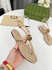 	 Gucci Women's Double G Thong Sandal Beige Size 35-43cm - 4