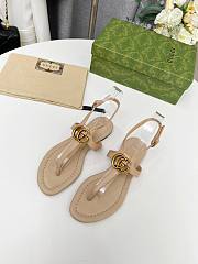 	 Gucci Women's Double G Thong Sandal Beige Size 35-43cm - 5