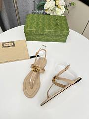 	 Gucci Women's Double G Thong Sandal Beige Size 35-43cm - 6