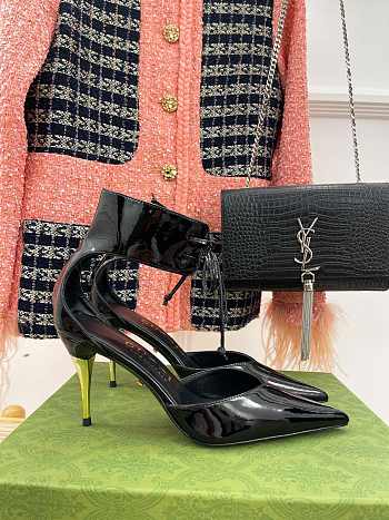 Gucci Women's Mid-Heel Patent Pump Black Size 35-39