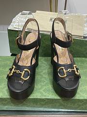 Gucci Horsebit Leather Platform Sandals Black 35-41 - 1