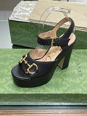 Gucci Horsebit Leather Platform Sandals Black 35-41 - 4