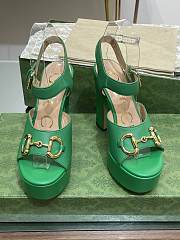 	 Gucci Horsebit Leather Platform Sandals Green 35-41 - 1