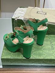 	 Gucci Horsebit Leather Platform Sandals Green 35-41 - 5