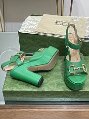 	 Gucci Horsebit Leather Platform Sandals Green 35-41 - 3