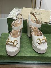 	 Gucci Horsebit Leather Platform Sandals White 35-41 - 1