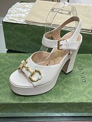 	 Gucci Horsebit Leather Platform Sandals White 35-41 - 6