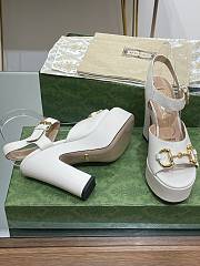 	 Gucci Horsebit Leather Platform Sandals White 35-41 - 5
