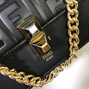 Fendi Kan I Black Small Shoulder Bag In Black 5325B89 Size 19x13x9cm - 6
