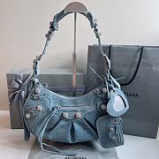Colestore Balenciaga Le Cagole Small Shoulder Bag In Denim With Rhinestones 33x16x8cm - 1