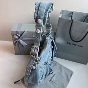 Colestore Balenciaga Le Cagole Small Shoulder Bag In Denim With Rhinestones 33x16x8cm - 2