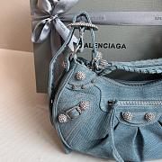 Colestore Balenciaga Le Cagole Small Shoulder Bag In Denim With Rhinestones 33x16x8cm - 3