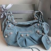 Colestore Balenciaga Le Cagole Small Shoulder Bag In Denim With Rhinestones 33x16x8cm - 5