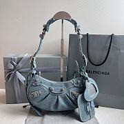Colestore 	 Balenciaga Le Cagole Small Shoulder Bag In Denim With Rhinestones 26x16x6cm - 1