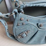Colestore 	 Balenciaga Le Cagole Small Shoulder Bag In Denim With Rhinestones 26x16x6cm - 4