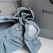 Colestore 	 Balenciaga Le Cagole Small Shoulder Bag In Denim With Rhinestones 26x16x6cm - 5