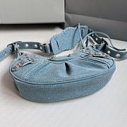 Colestore 	 Balenciaga Le Cagole Small Shoulder Bag In Denim With Rhinestones 26x16x6cm - 6