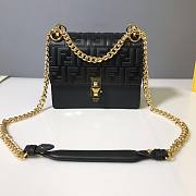 Fendi Kan I Black Small Shoulder Bag In Black 5325B89 Size 19x13x9cm - 1